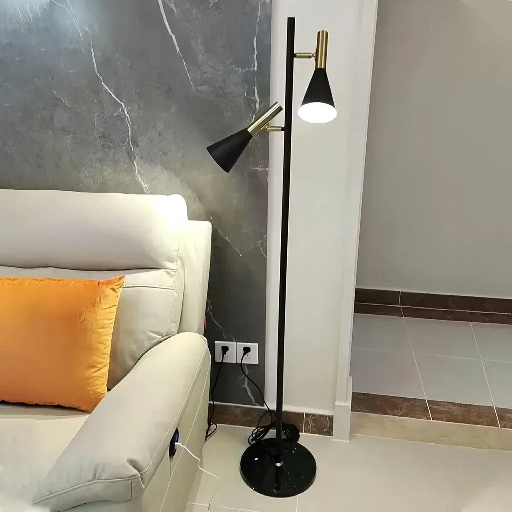 2-Bulb Adjustable Pole Floor Lamp | Desfino