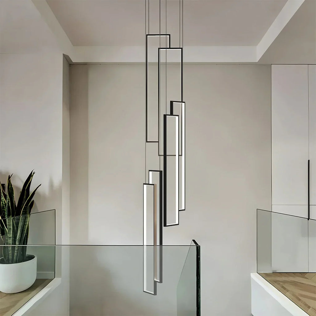 Aldarj Rectangular LED Staircase Chandelier | Desfino