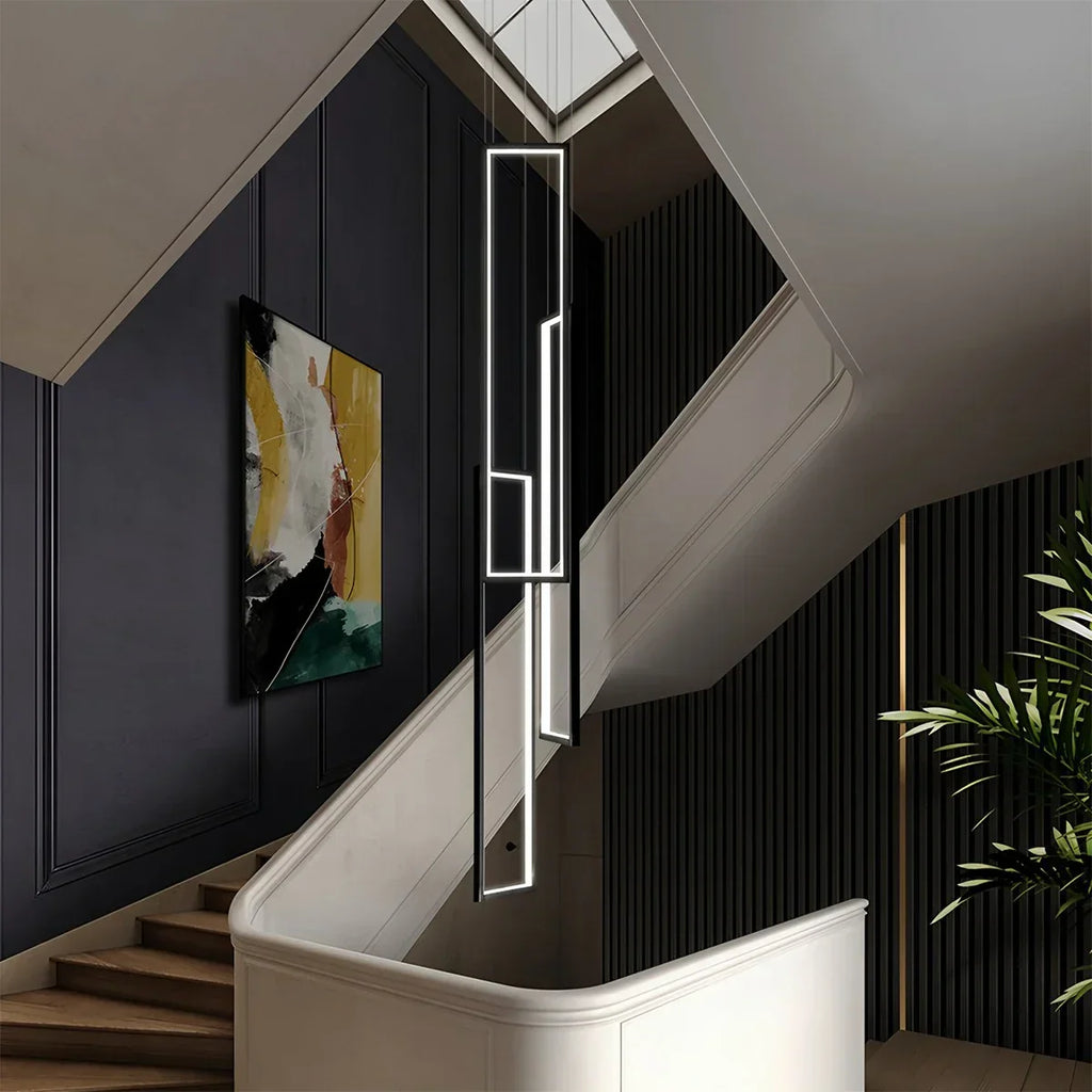 Aldarj Rectangular LED Staircase Chandelier | Desfino