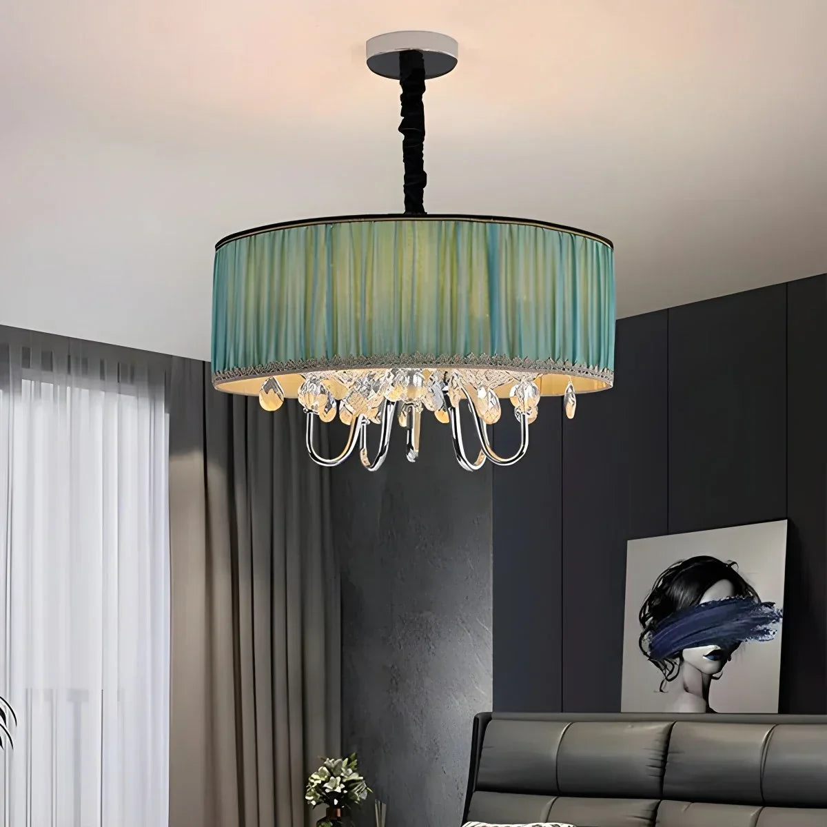 Alloy Luxury Crystal  Pendant Light for Living Room | Desfino