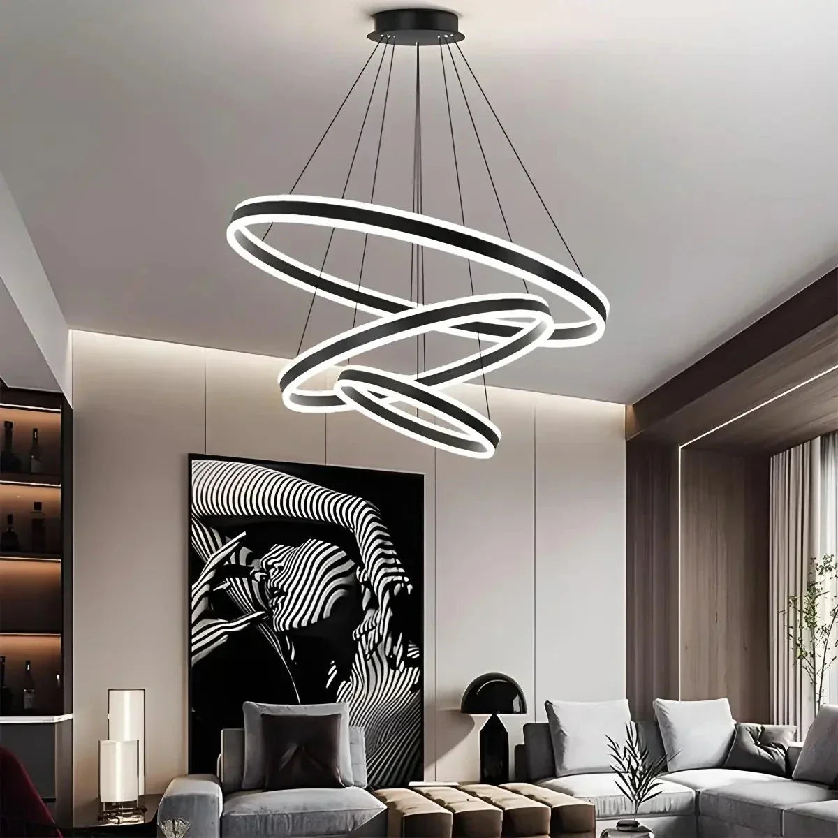 Circle Layered Living Room Chandelier | Desfino