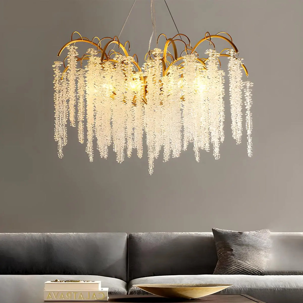 Crystal Tassel Chandelier for Living Room | Desfino