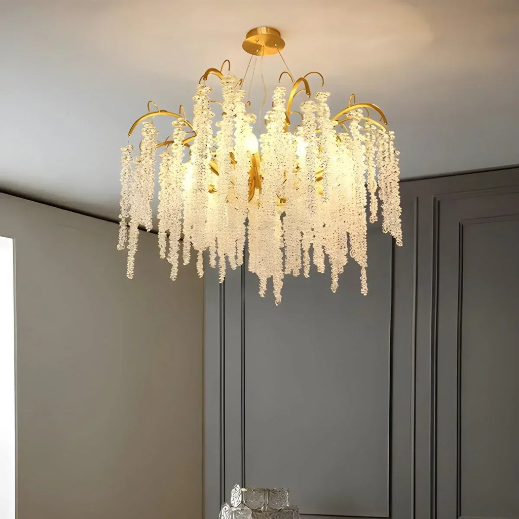 Crystal Tassel Chandelier for Living Room | Desfino