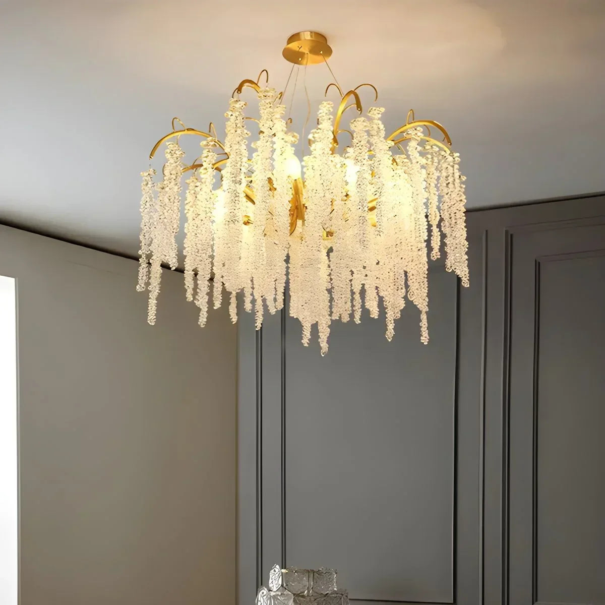 Crystal Tassel Chandelier for Living Room | Desfino