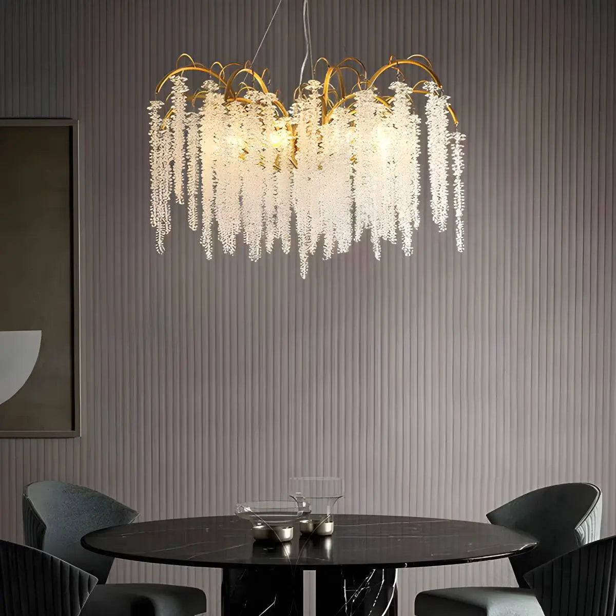 Crystal Tassel Chandelier for Living Room | Desfino