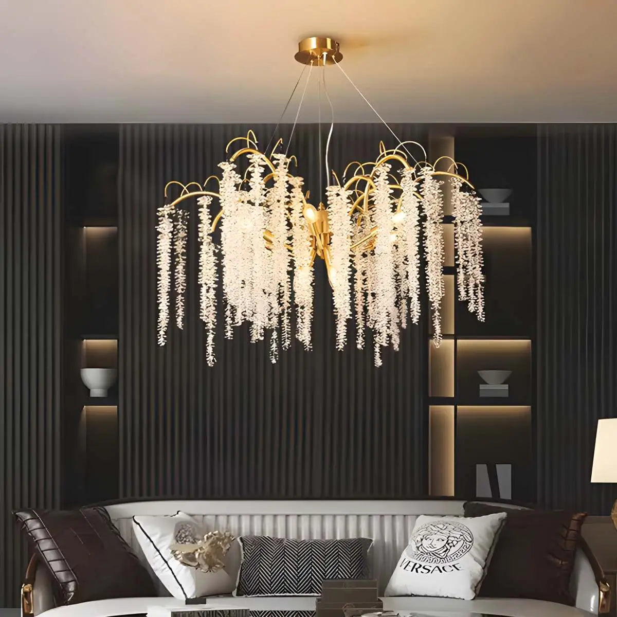 Crystal Tassel Chandelier for Living Room | Desfino