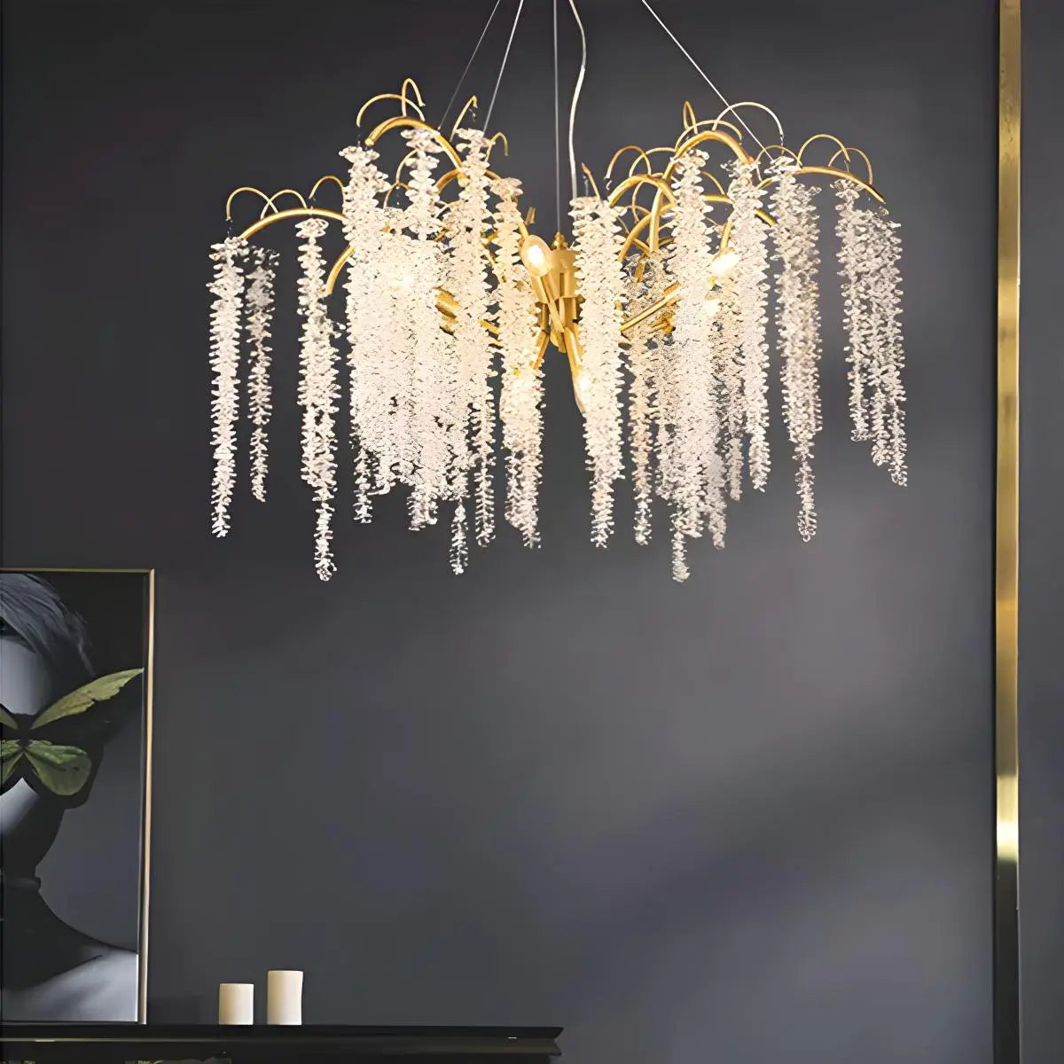 Crystal Tassel Chandelier for Living Room | Desfino
