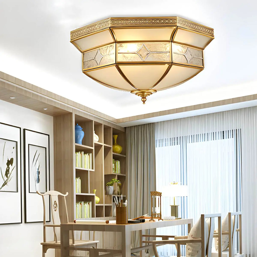 European Retro Glass Ceiling Light | Desfino