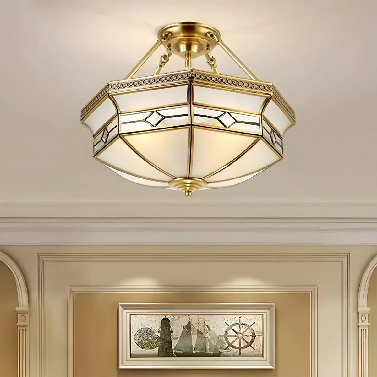 European Retro Glass Ceiling Light | Desfino