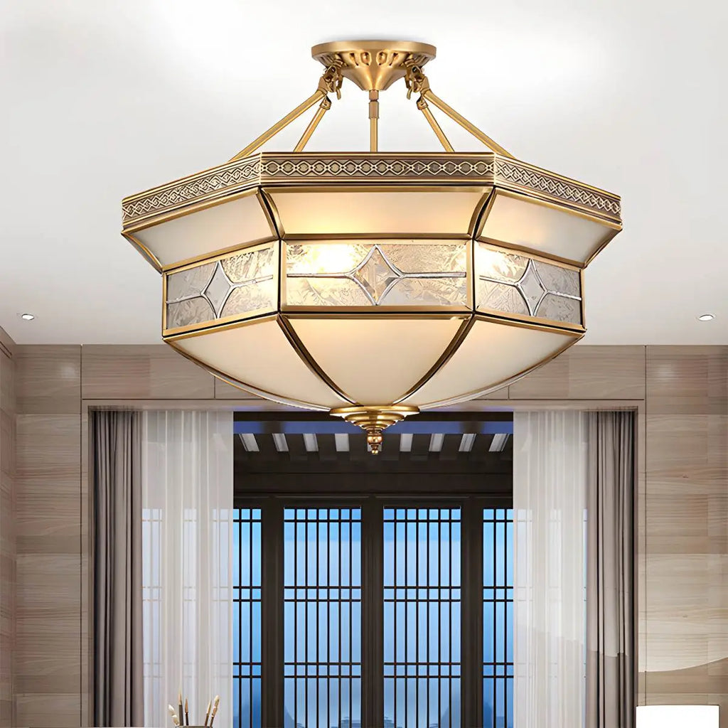 European Retro Glass Ceiling Light | Desfino