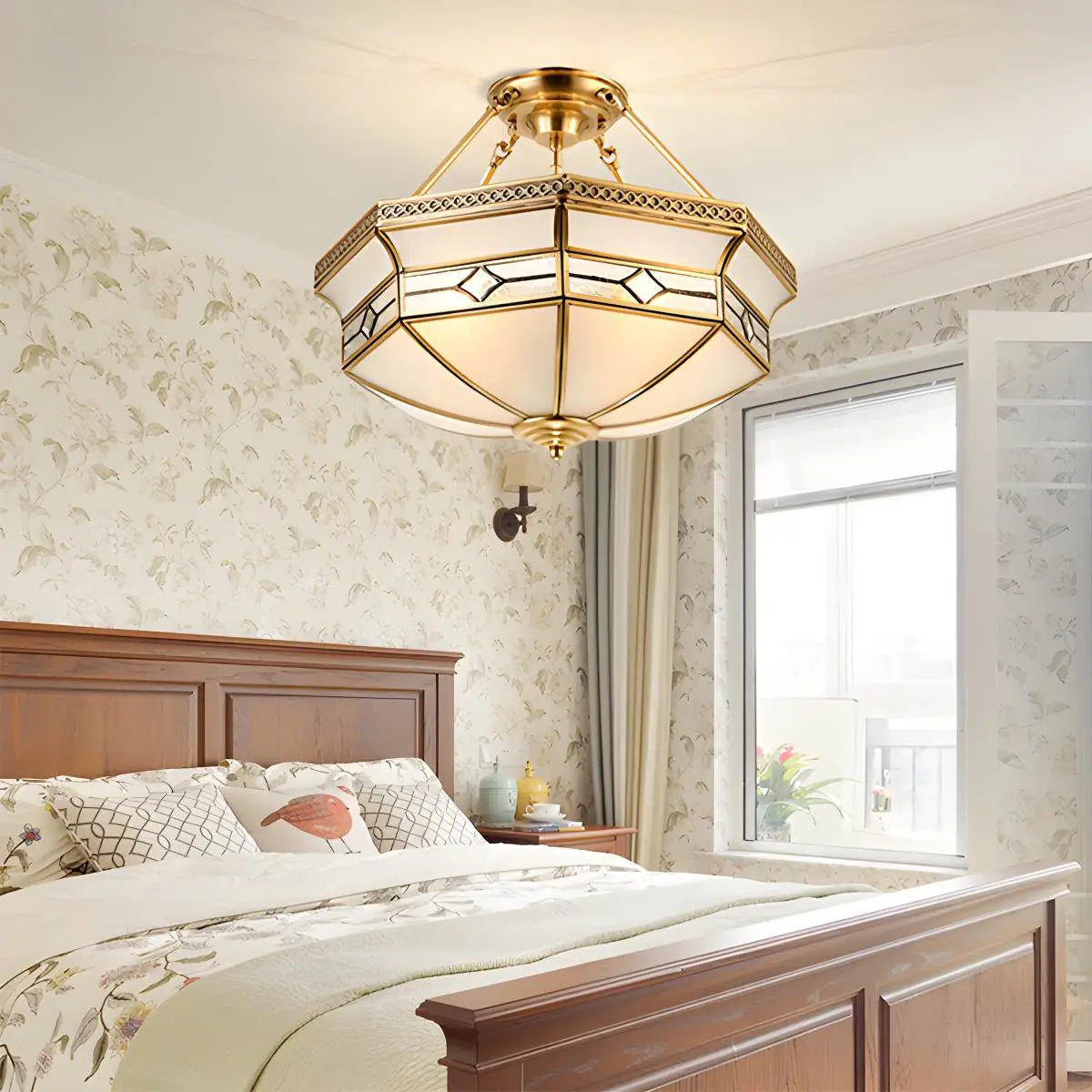 European Retro Glass Ceiling Light | Desfino