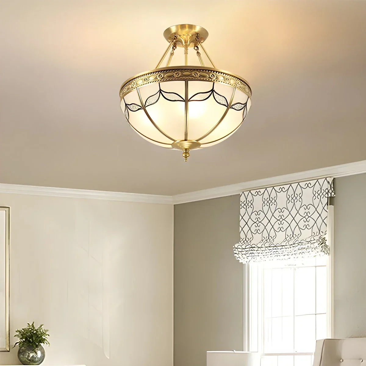 European Retro Glass Ceiling Light | Desfino