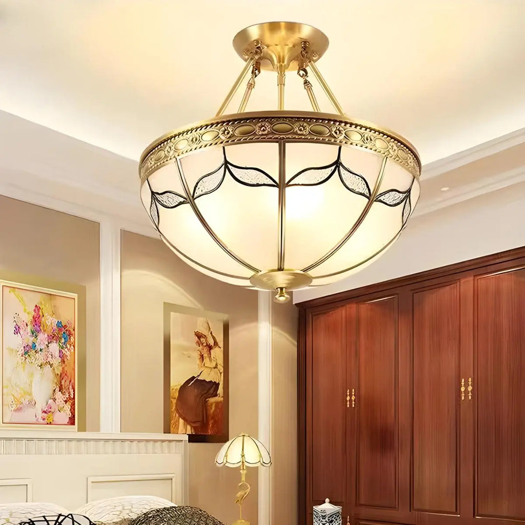 European Retro Glass Ceiling Light | Desfino