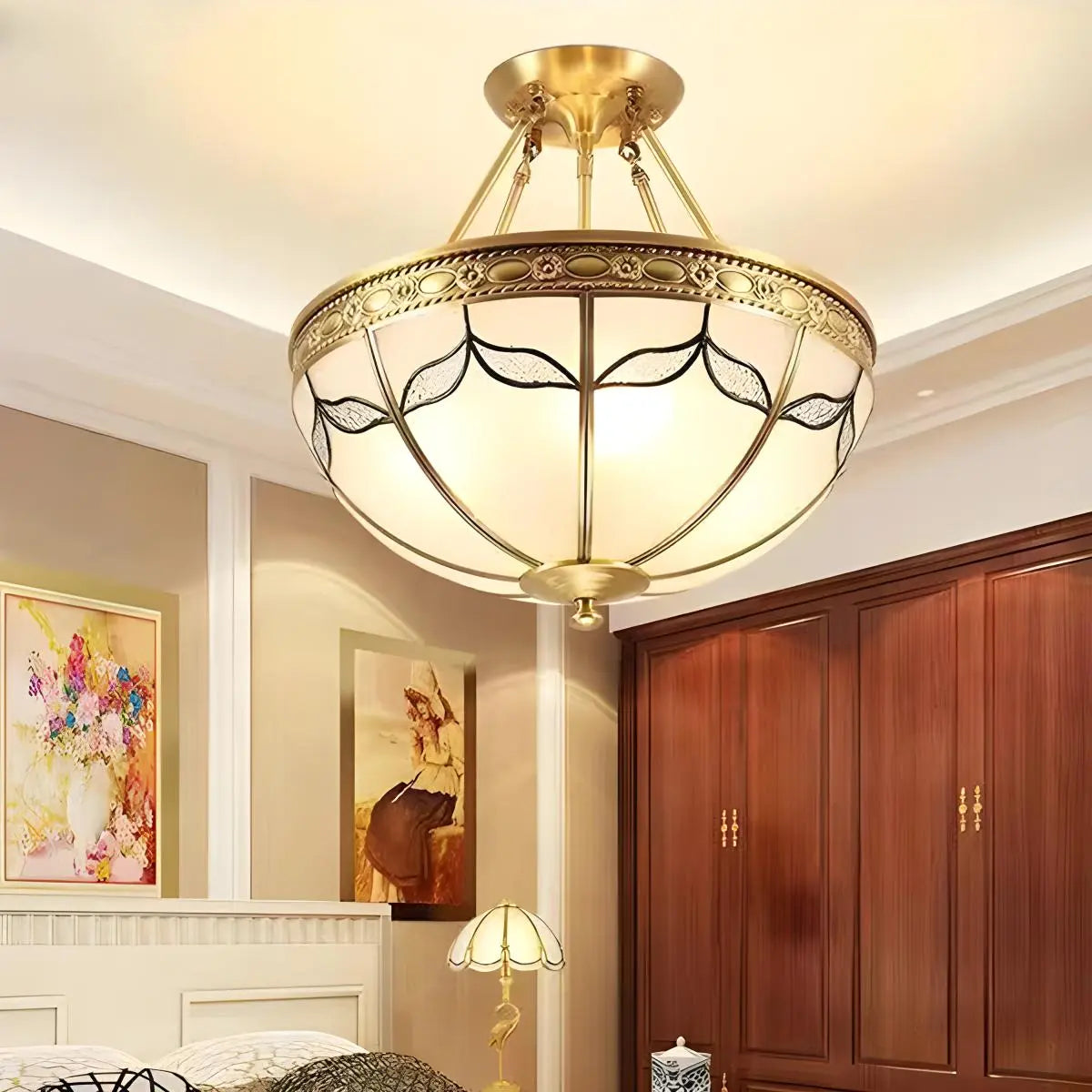 European Retro Glass Ceiling Light | Desfino