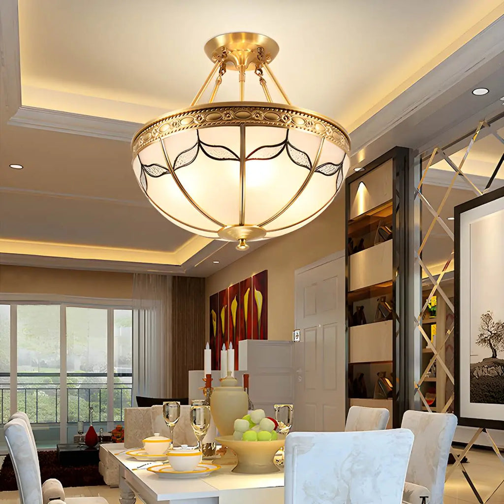 European Retro Glass Ceiling Light | Desfino