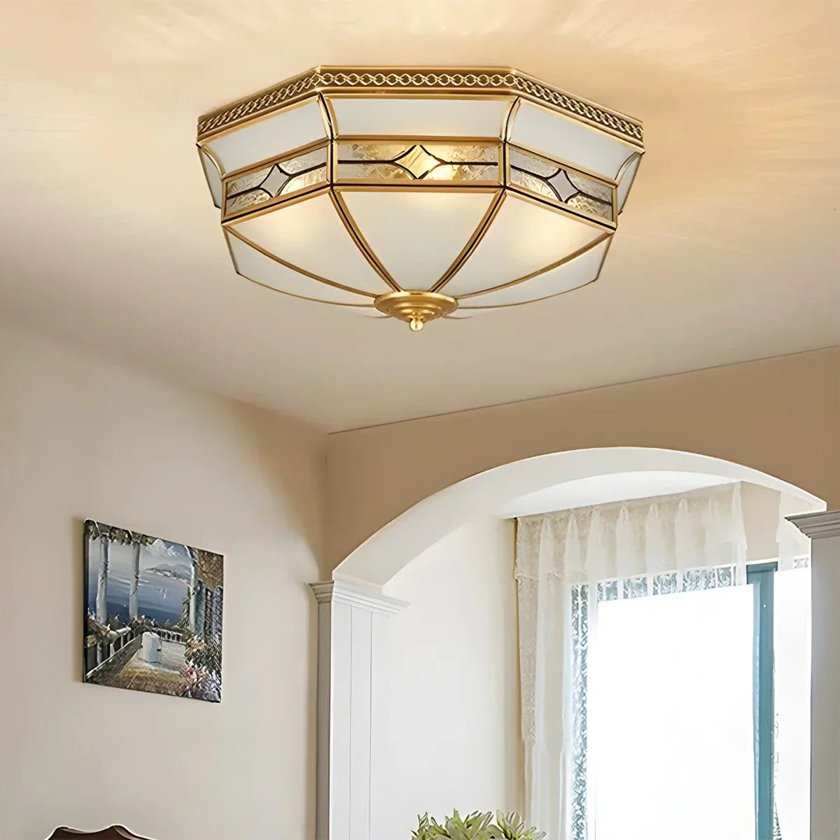 European Retro Glass Ceiling Light | Desfino