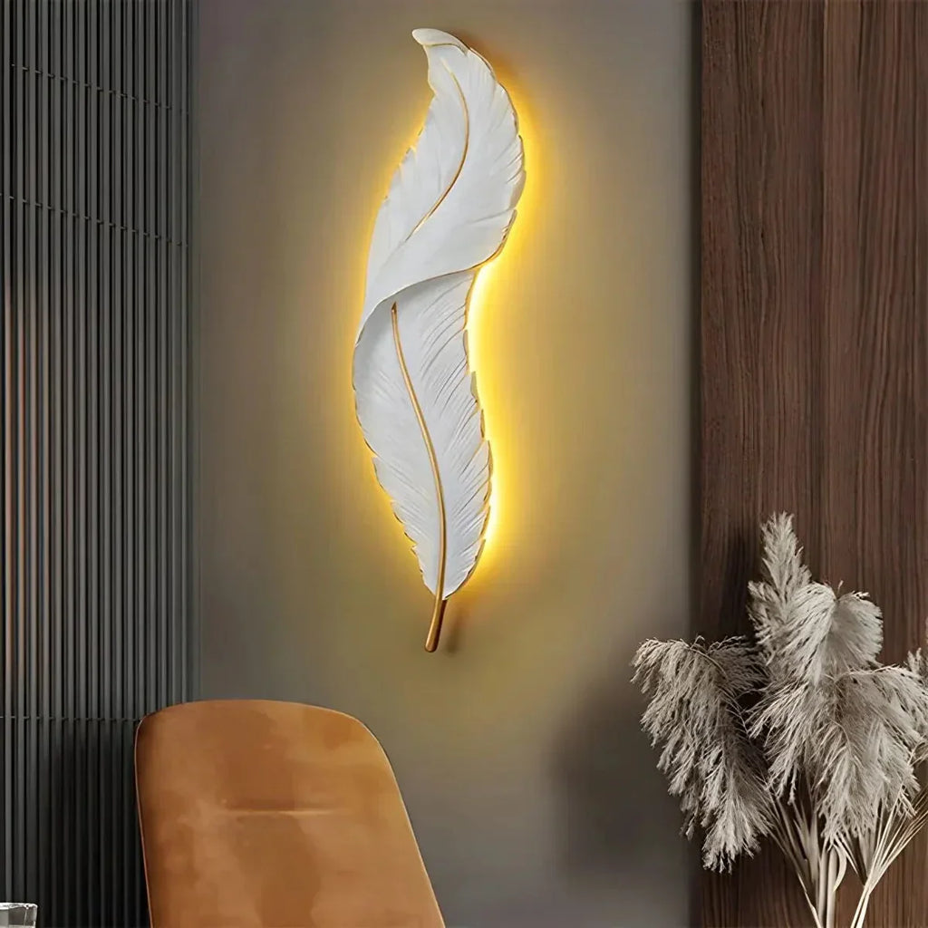 Feather Wall Lamp for Bedroom Living Room | Desfino