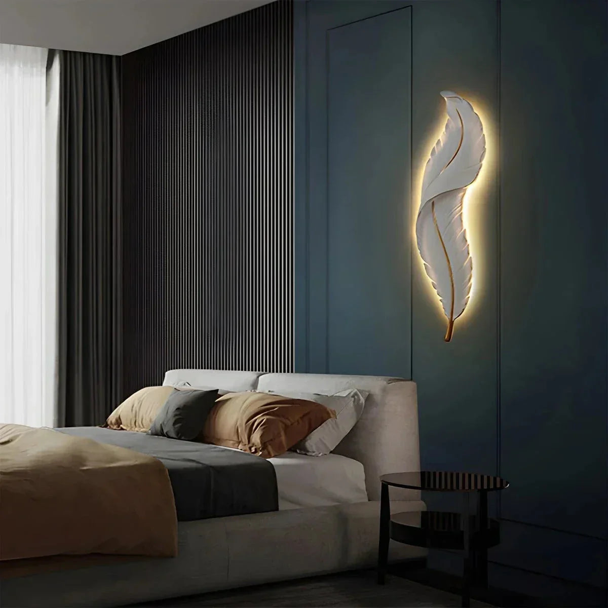 Feather Wall Lamp for Bedroom Living Room | Desfino