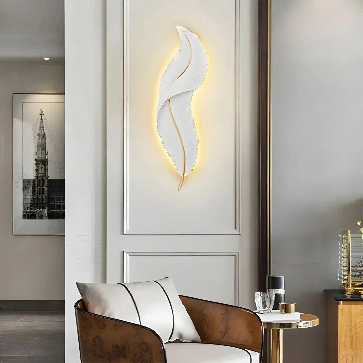 Feather Wall Lamp for Bedroom Living Room | Desfino
