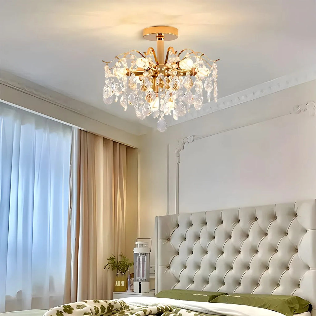 French Vintage Crystal Ceiling Chandelier | Desfino