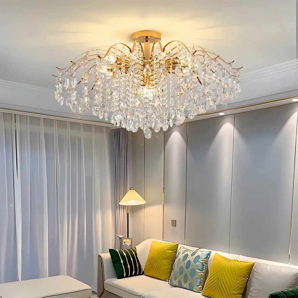 French Vintage Crystal Ceiling Chandelier | Desfino