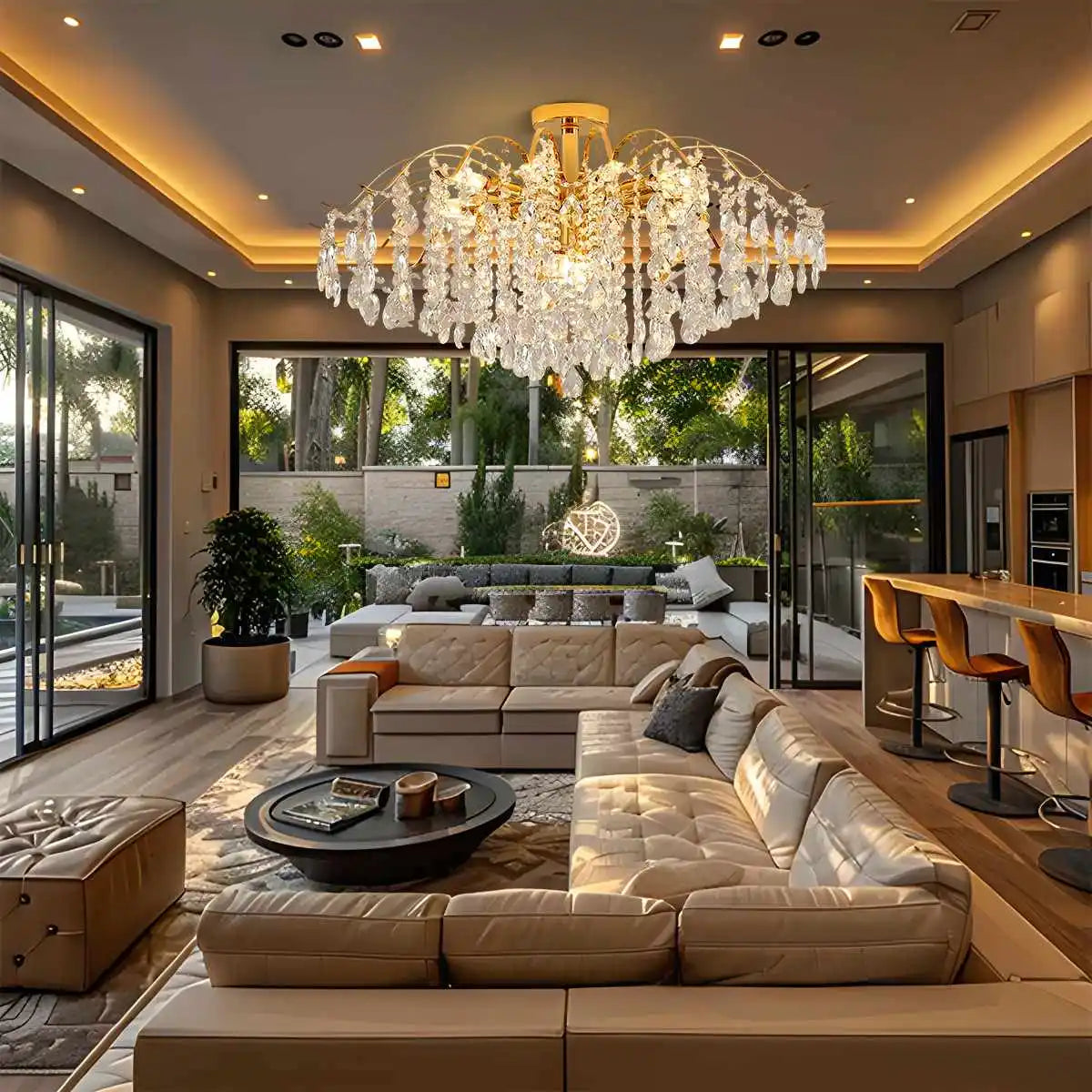 French Vintage Crystal Ceiling Chandelier | Desfino