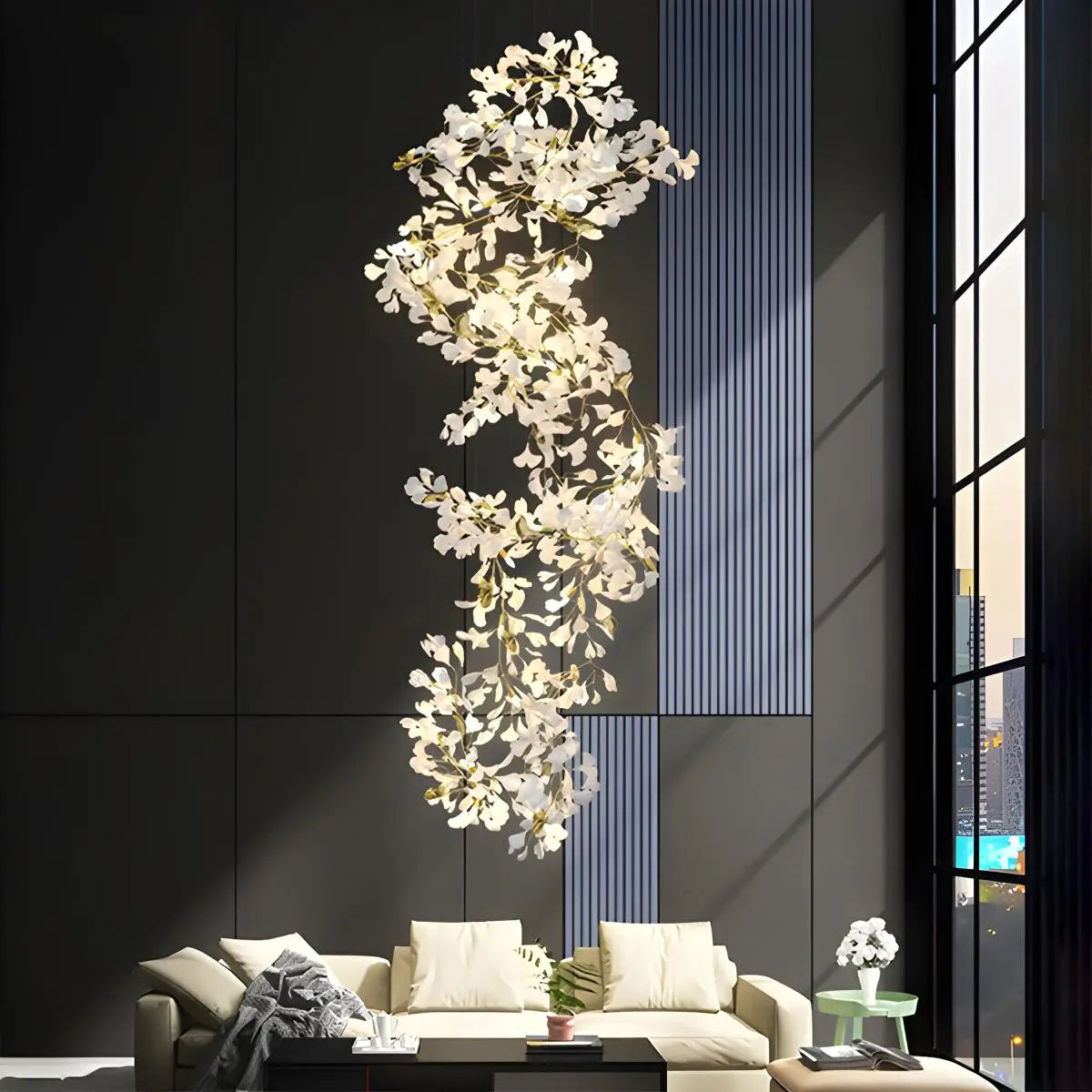 Großer Ginkgo-Blatt-Kronleuchter | Desfino