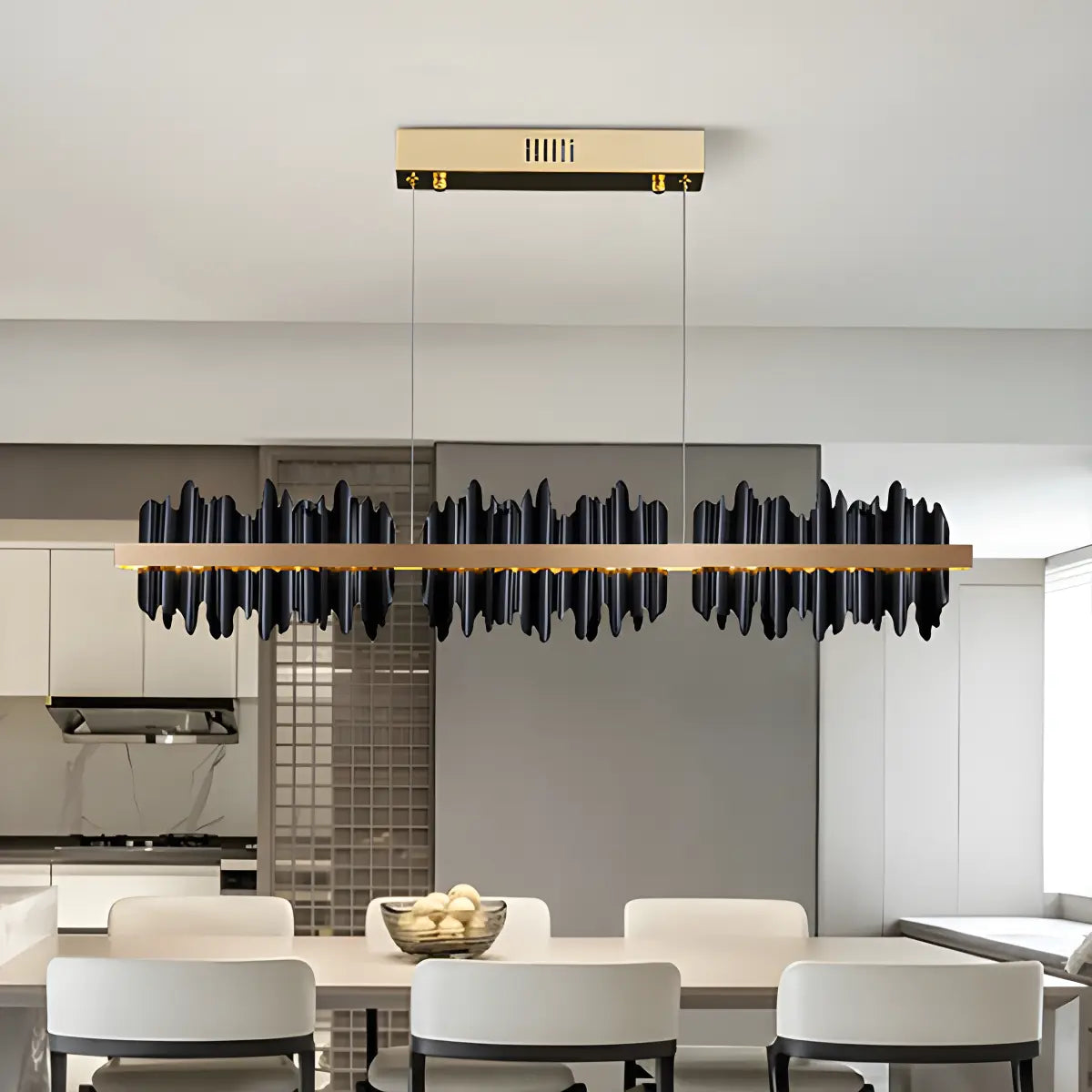 Iceberg Linear Chandelier-Black & Gold | Desfino