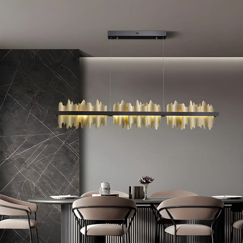 Iceberg Linear Chandelier-Black & Gold | Desfino