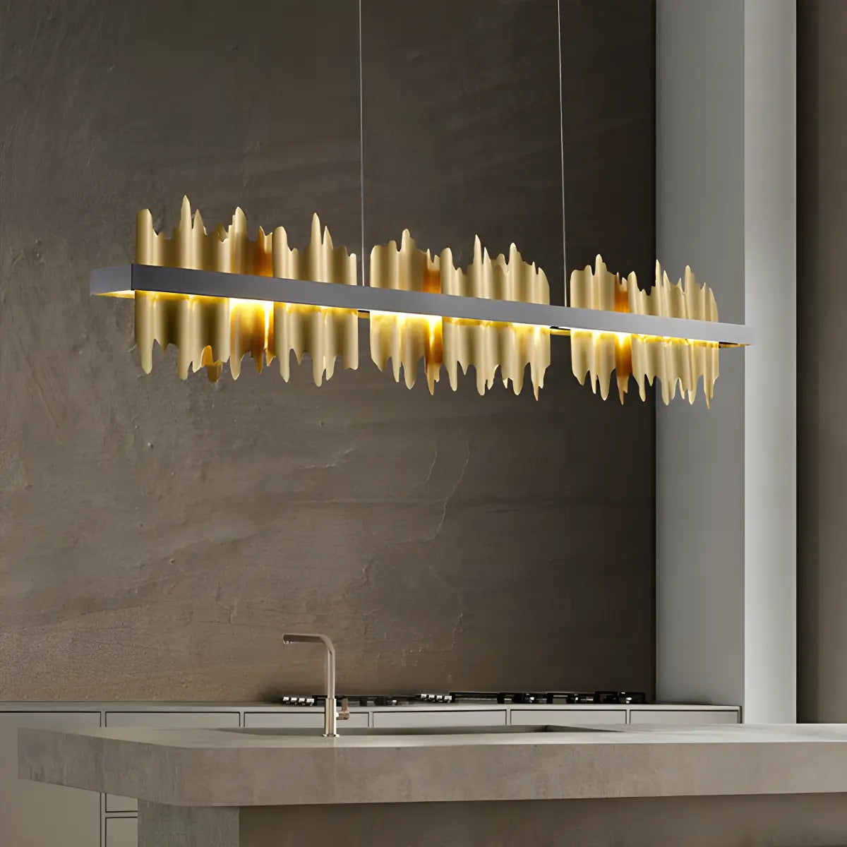 Iceberg Linear Chandelier-Black & Gold | Desfino