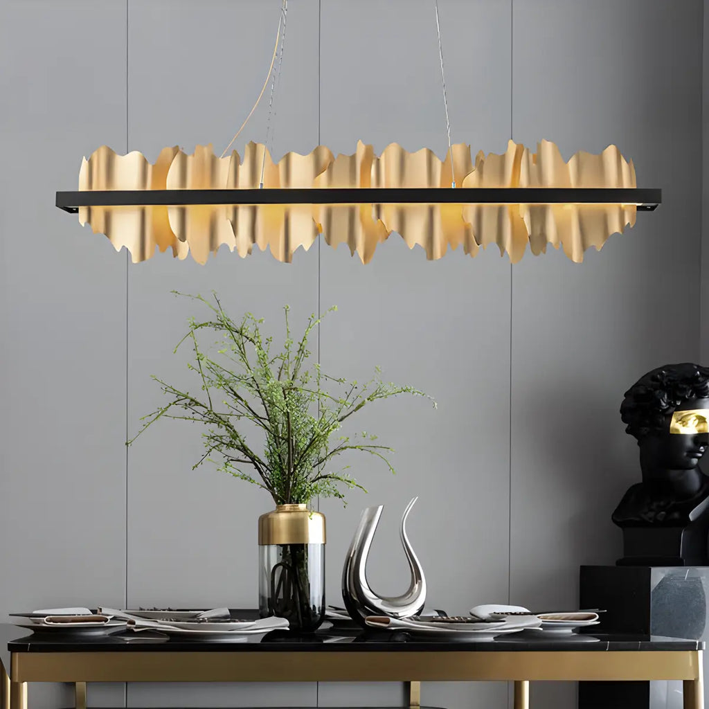 Iceberg Linear Chandelier-Black & Gold | Desfino