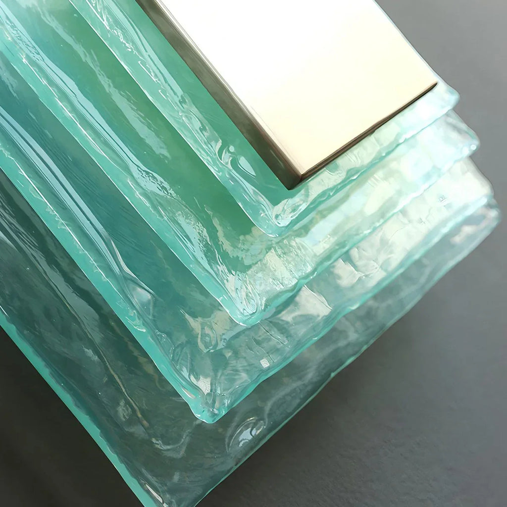 Italienische Murano-Wandleuchte aus Glas mit Wasserwelleneffekt | Desfino
