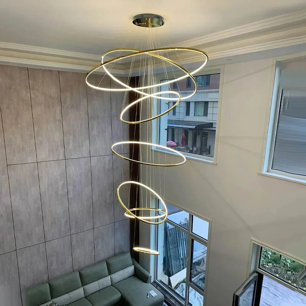 Large Tiered Ring Foyer Chandelier | Desfino
