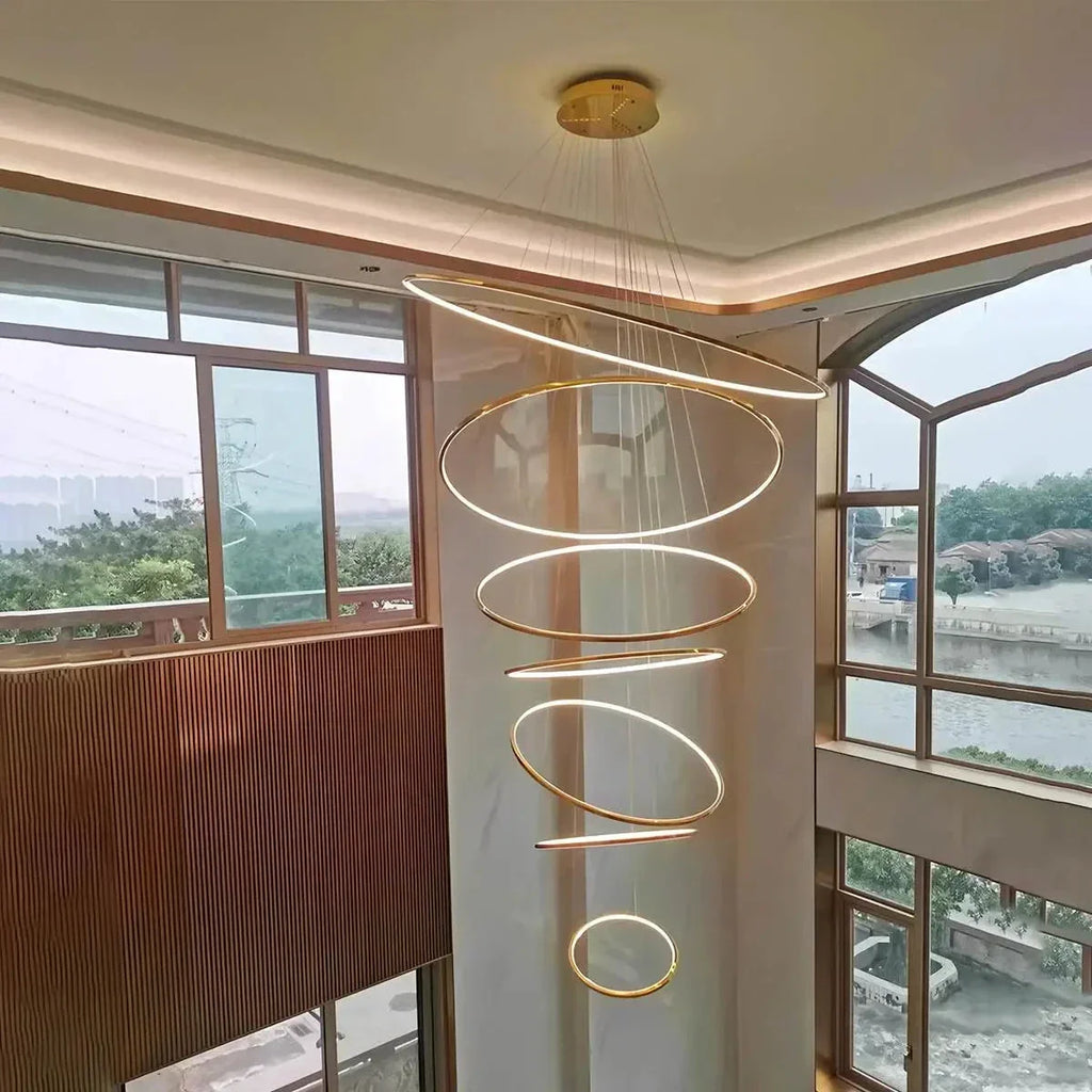 Large Tiered Ring Foyer Chandelier | Desfino