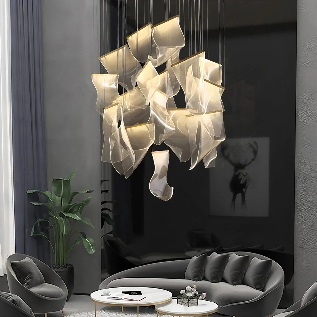 Large Luxury Art Chandelier for High Ceiling Living Room | Desfino
