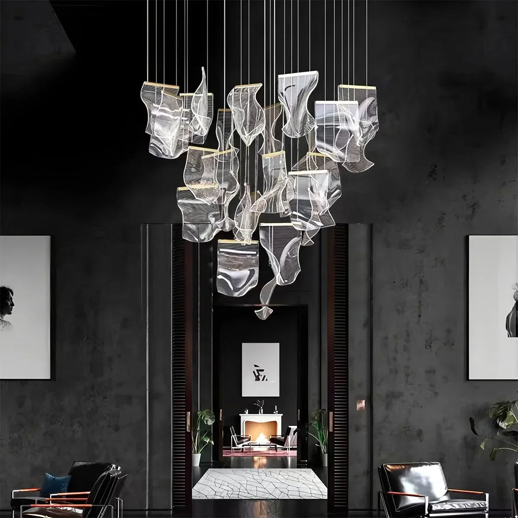 Large Luxury Art Chandelier for High Ceiling Living Room | Desfino
