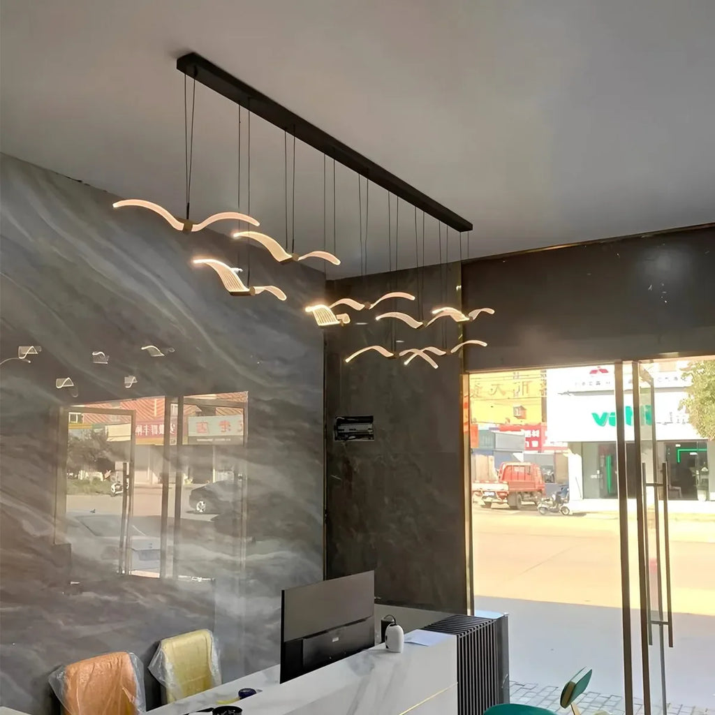 Light Luxury Art Seagull Pendant Lamp for Living Room | Desfino