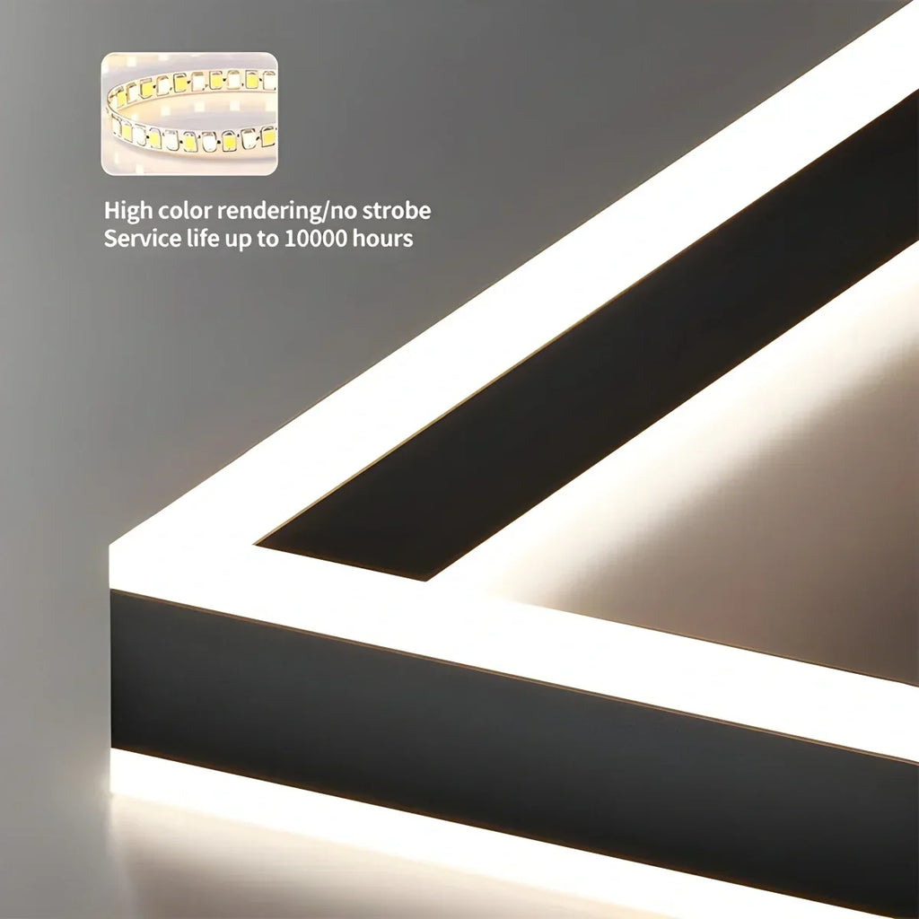 Tiered Black Square Pendant Lamp for Living Room | Desfino