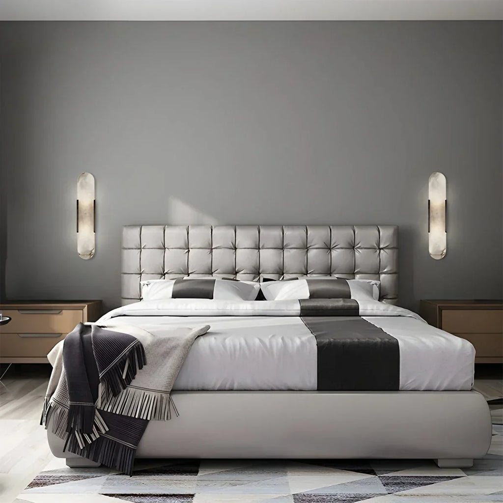 Elegante Wandleuchte aus spanischem Alabaster für das Wohnzimmer | Desfino
