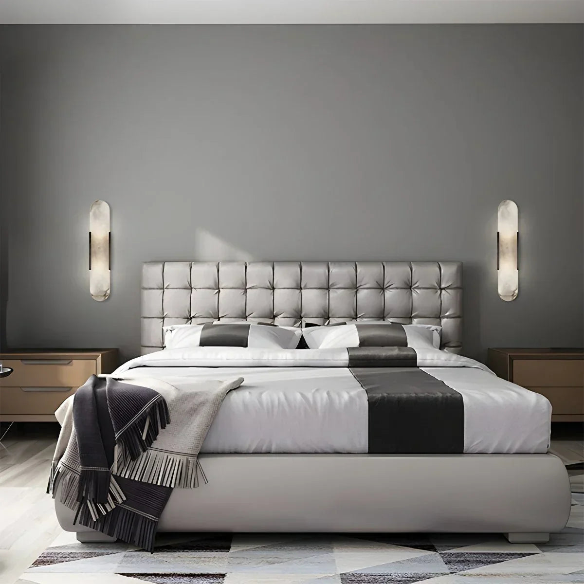 Elegante Wandleuchte aus spanischem Alabaster für das Wohnzimmer | Desfino