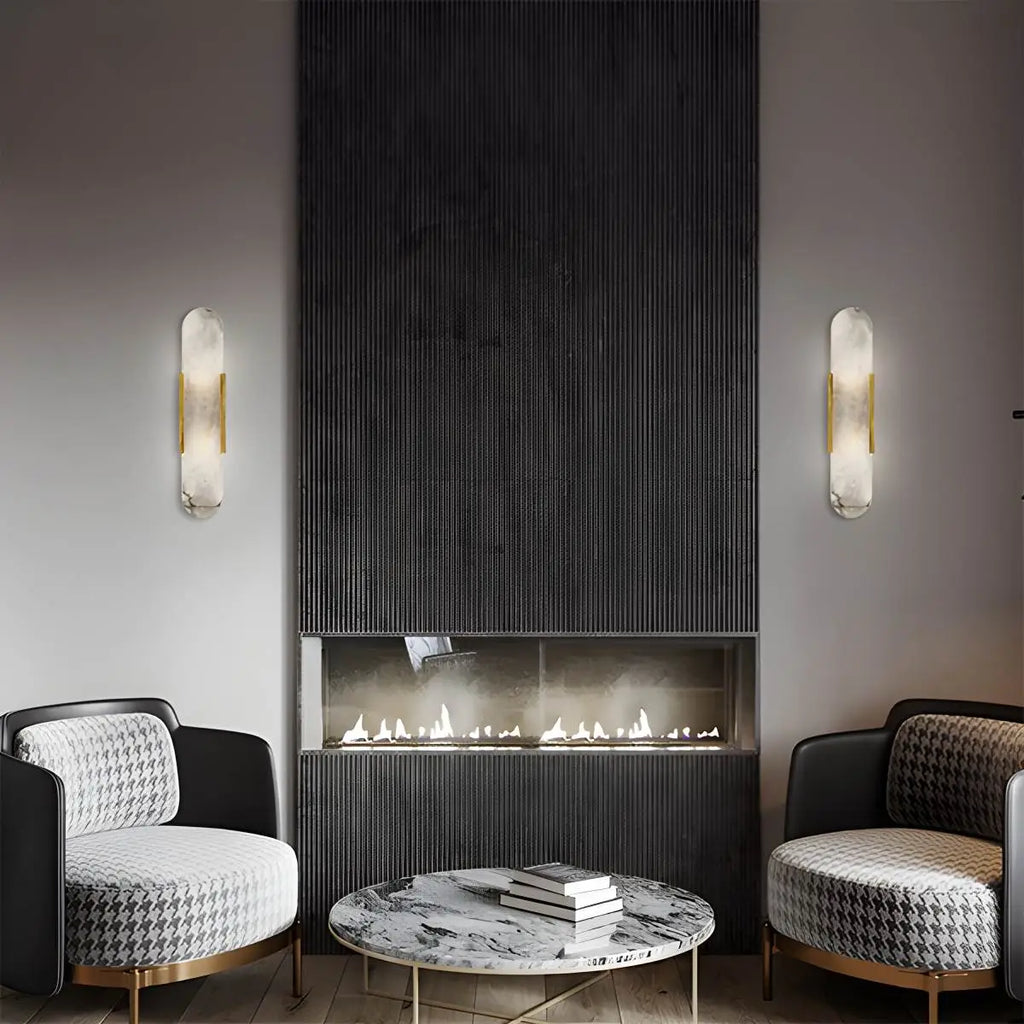 Elegante Wandleuchte aus spanischem Alabaster für das Wohnzimmer | Desfino