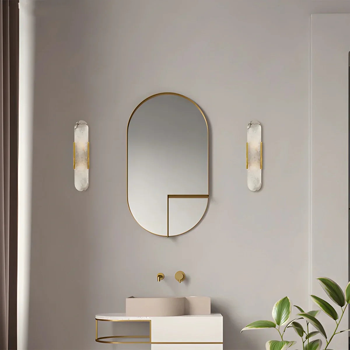 Elegante Wandleuchte aus spanischem Alabaster für das Wohnzimmer | Desfino