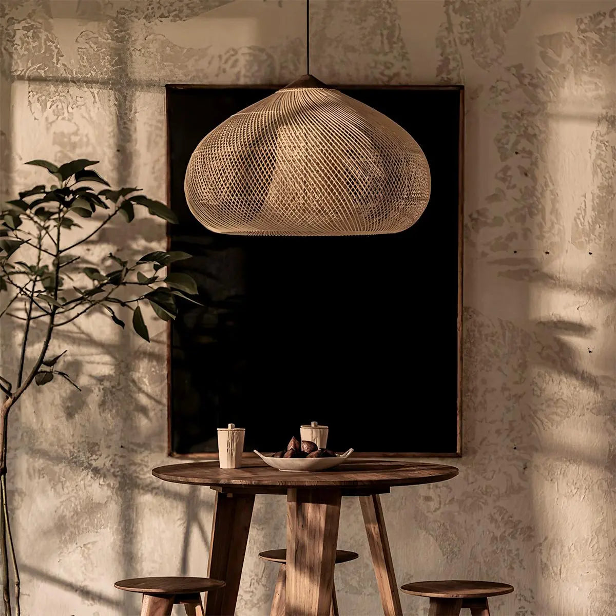 Pendelleuchte im Rattanstil für das Esszimmer | Desfino