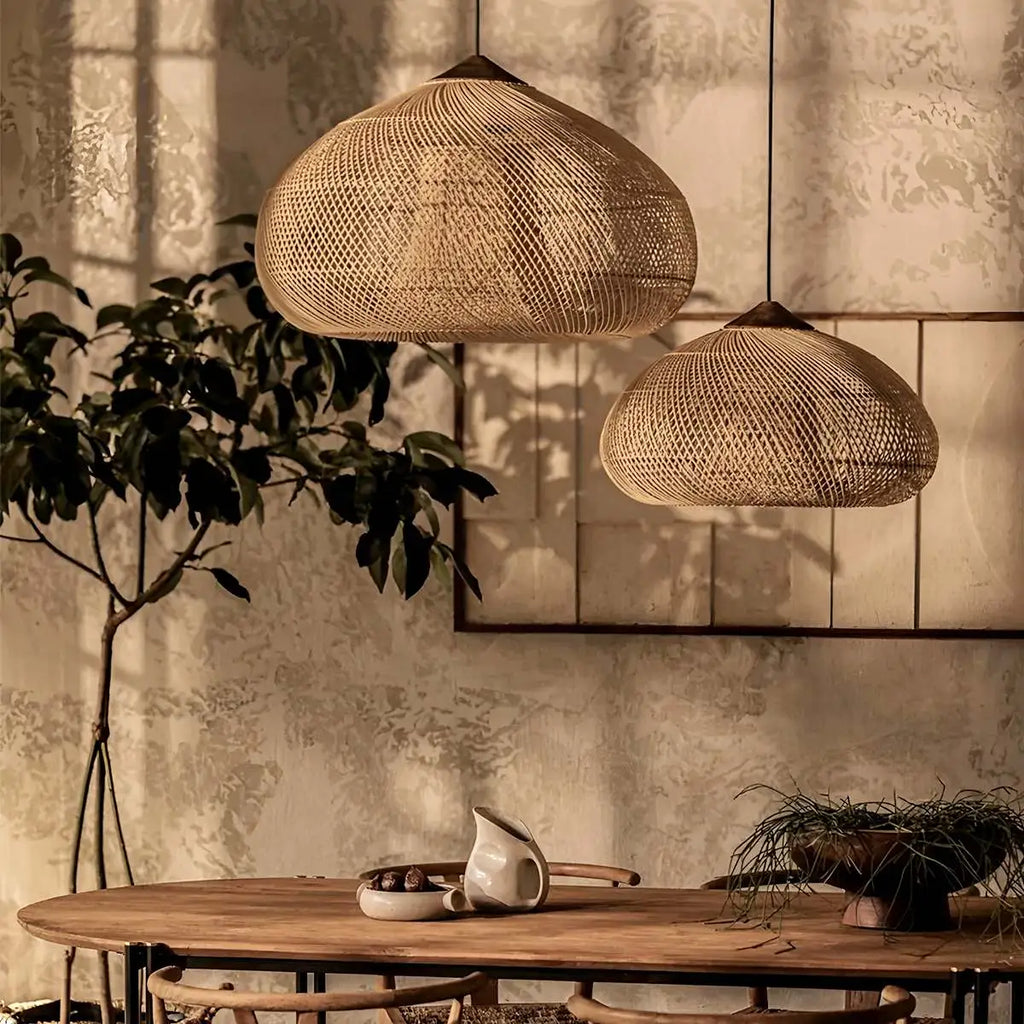 Pendelleuchte im Rattanstil für das Esszimmer | Desfino