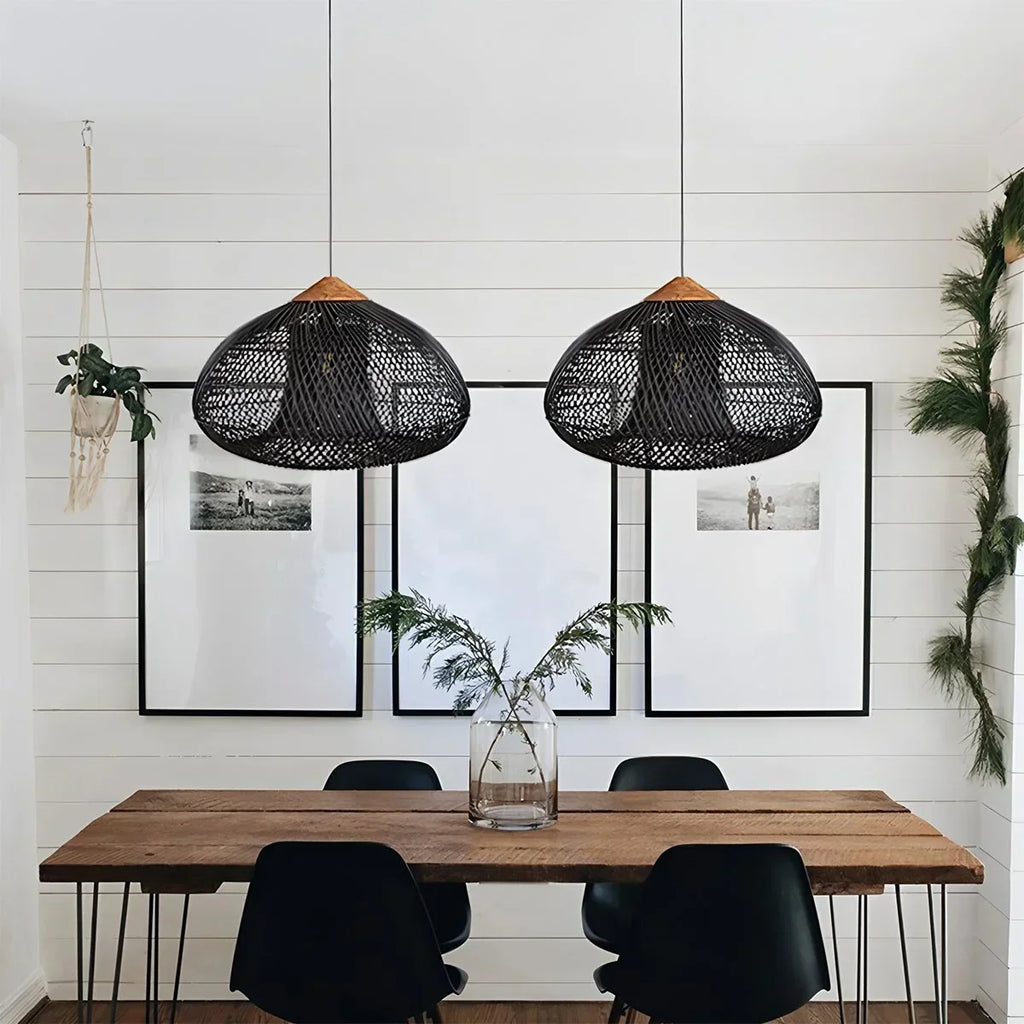 Pendelleuchte im Rattanstil für das Esszimmer | Desfino