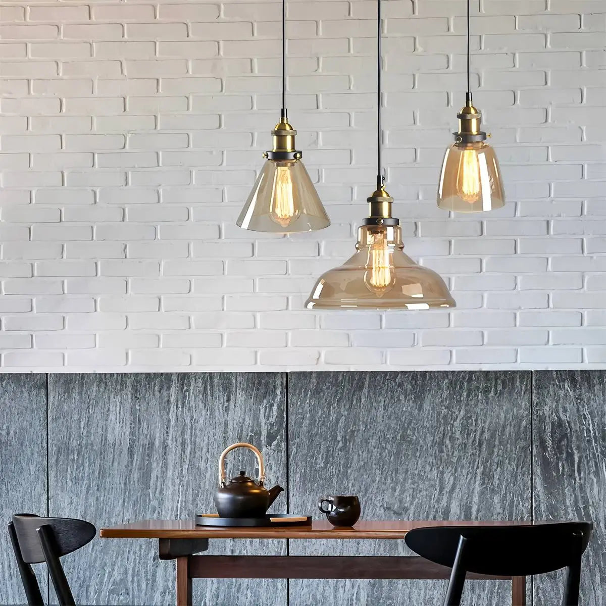 Mabel Glass Pendant Light for Kitchen Island | Desfino