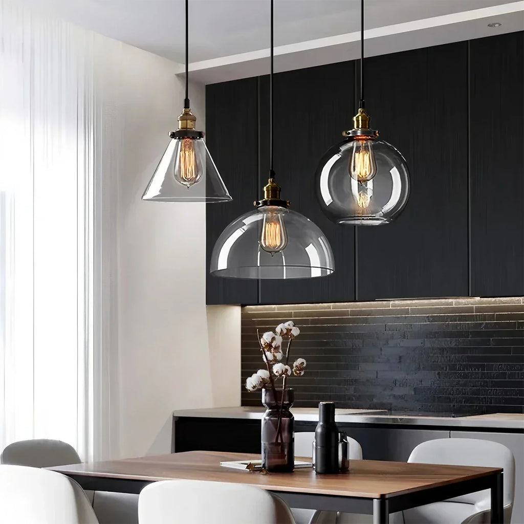 Mabel Glass Pendant Light for Kitchen Island | Desfino