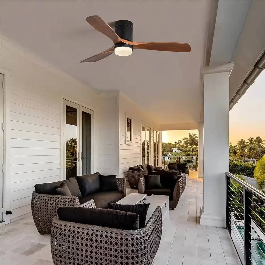 Mid-century Modern Hugger Ceiling Fan Lamp | Desfino
