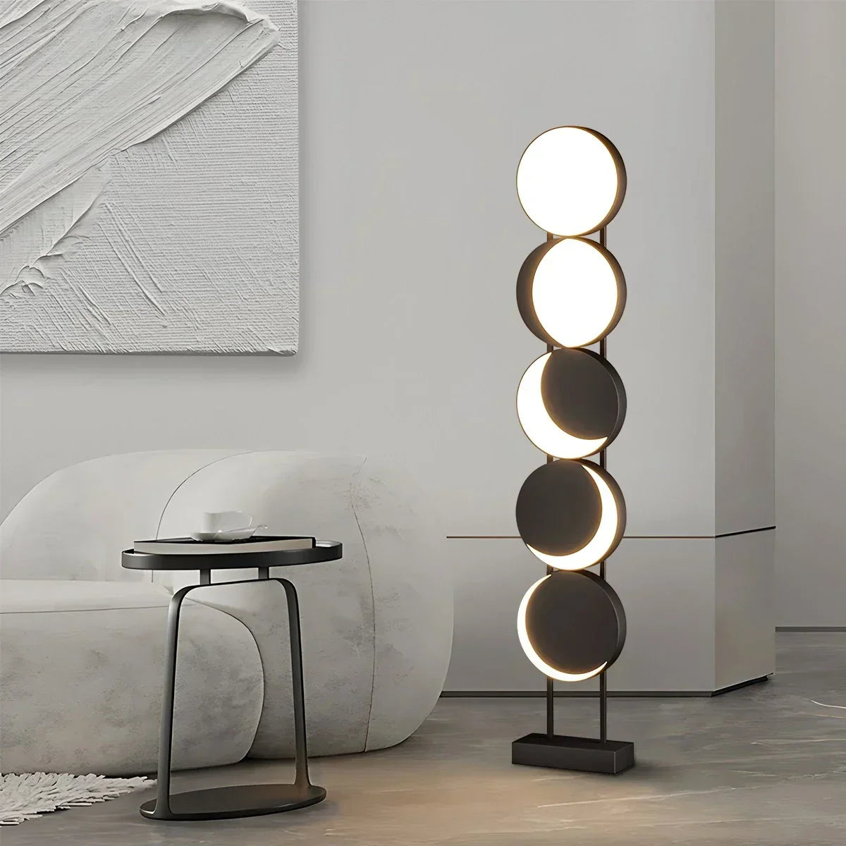 Minimalist Moon Phase Floor Lamp | Desfino