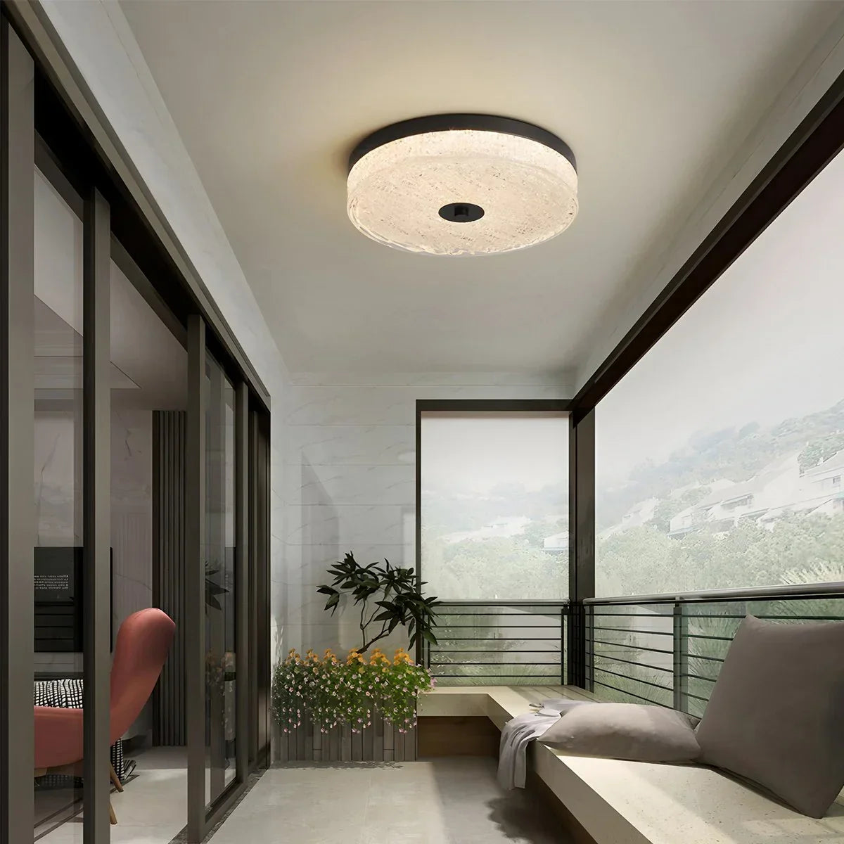 Moderne runde LED-Deckenleuchte im Light-Luxury-Stil | Desfino